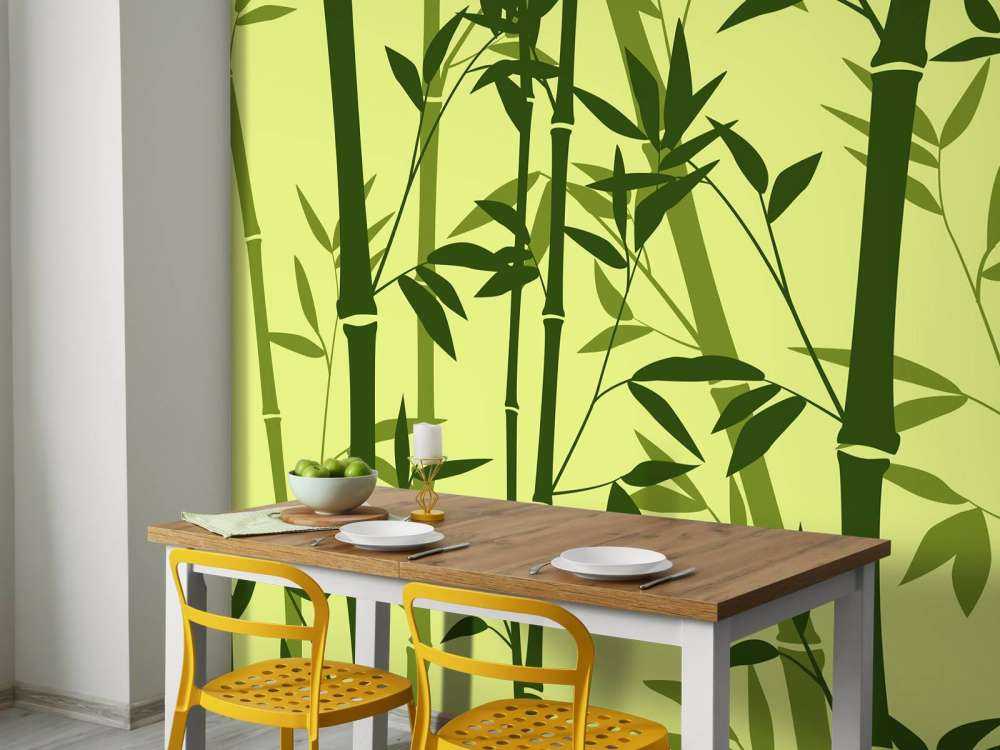 Ilustracja przedstawiająca las bambusowy