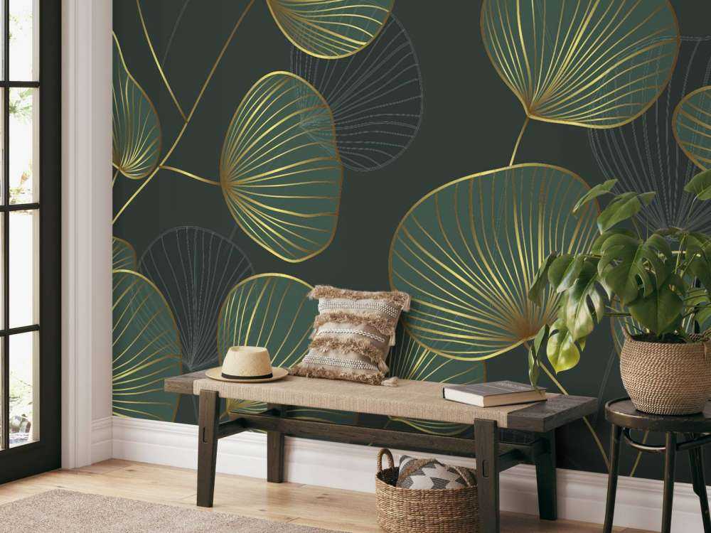 Ozdobne liście z dodatkiem złota