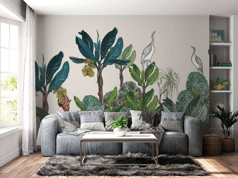 Panorama dżungli z zwierzętami