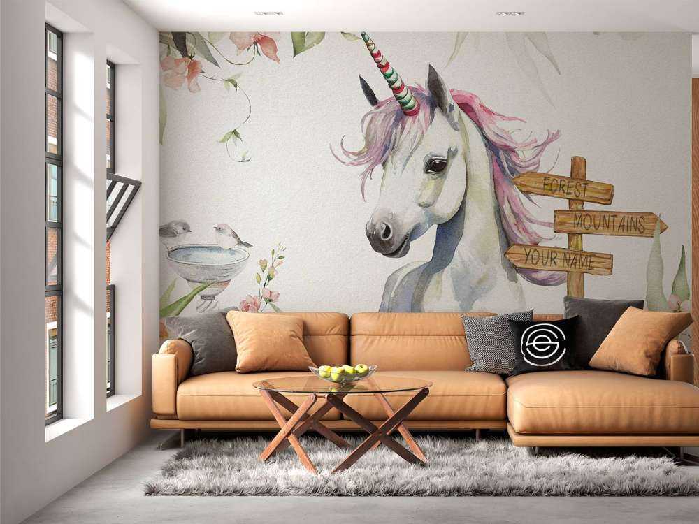 Mały jednorożec z roślinami