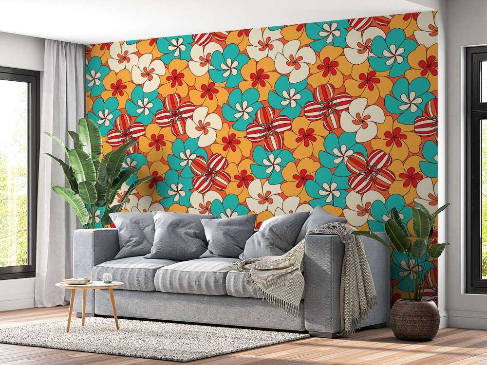 Kolorowe kwiaty w stylu vintage