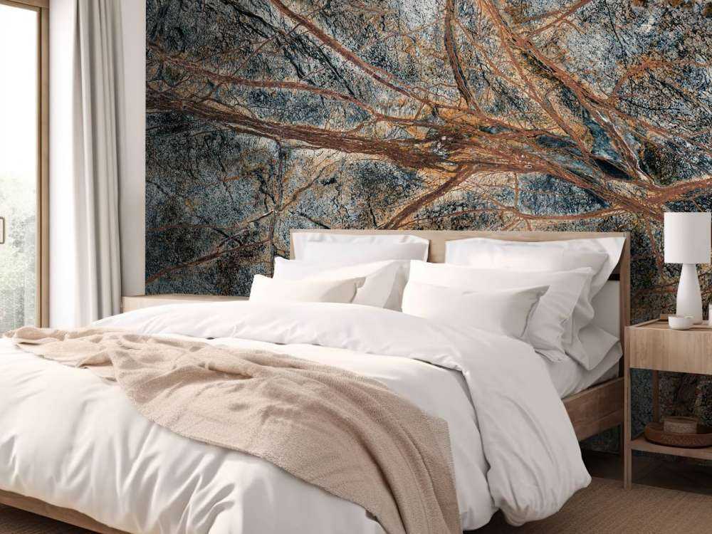 Szary marmur o szczegółowej strukturze żył