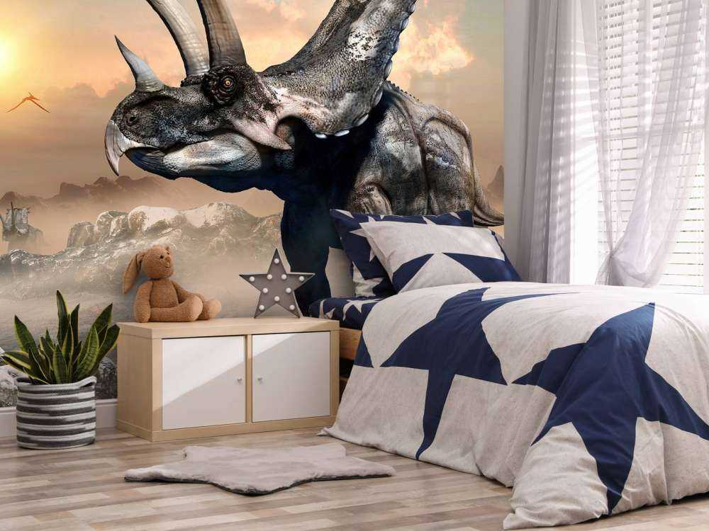 Dinozaur w porannej mgle