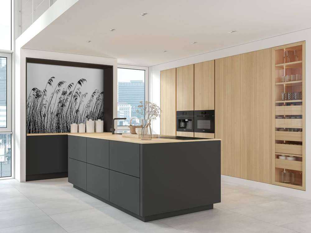 Trzcina wzdłuż nabrzeża w czerni i bieli