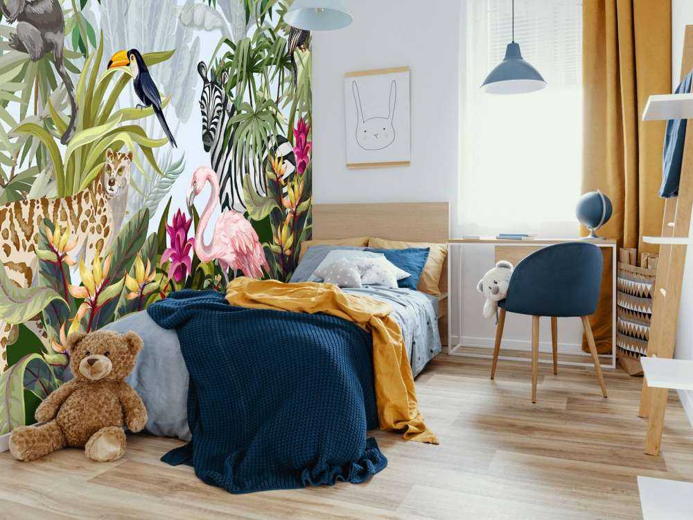 Kolorowa dżungla z zwierzętami