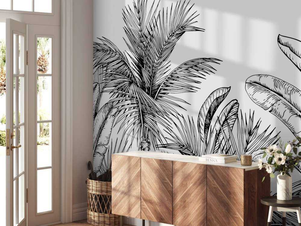 Palmy i liście bananowca