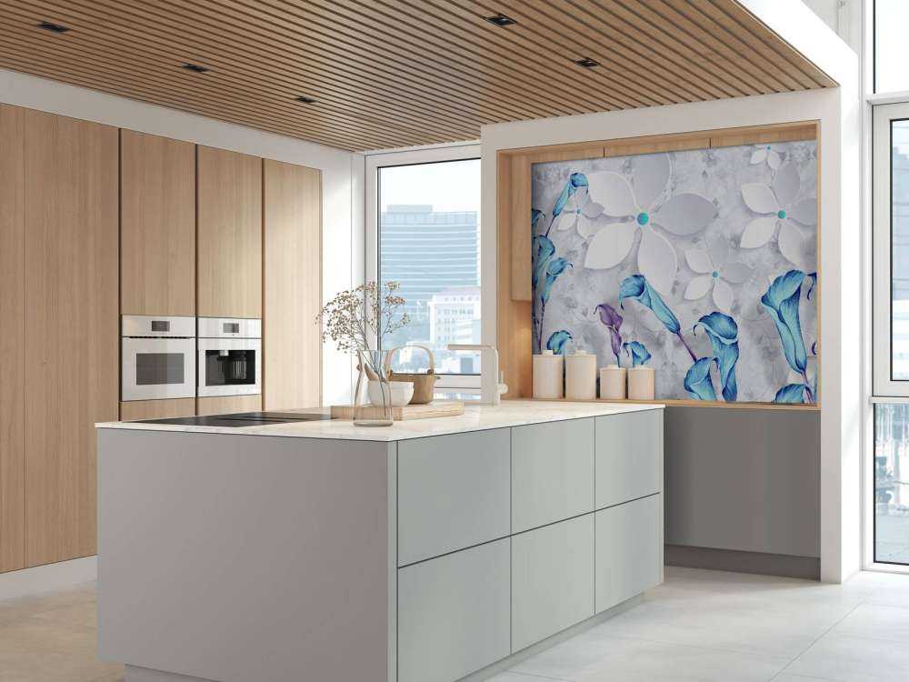 Niebiesko białe kwiaty