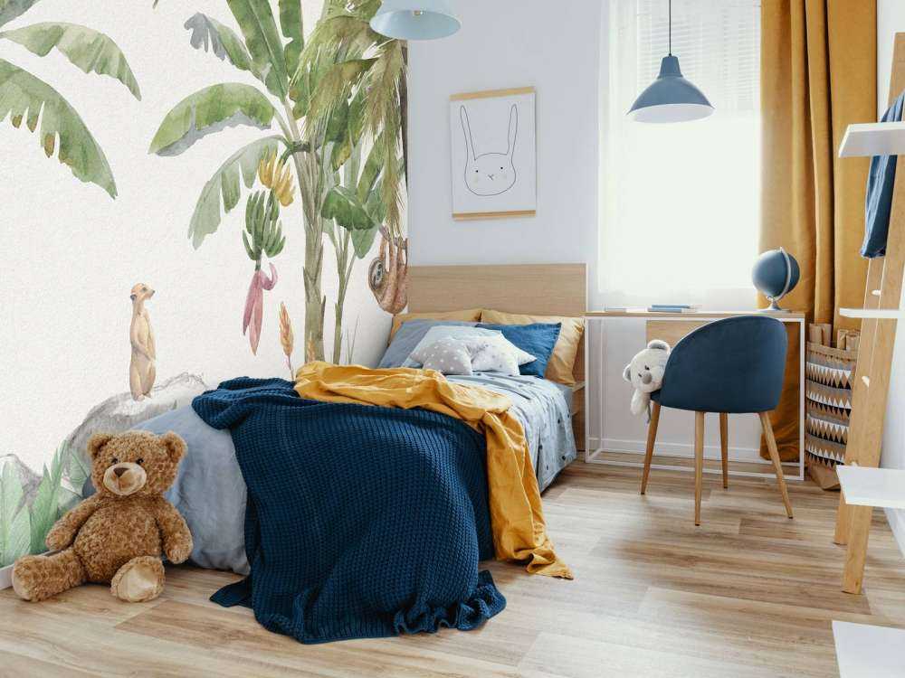 Dżungla z kolorowymi zwierzętami