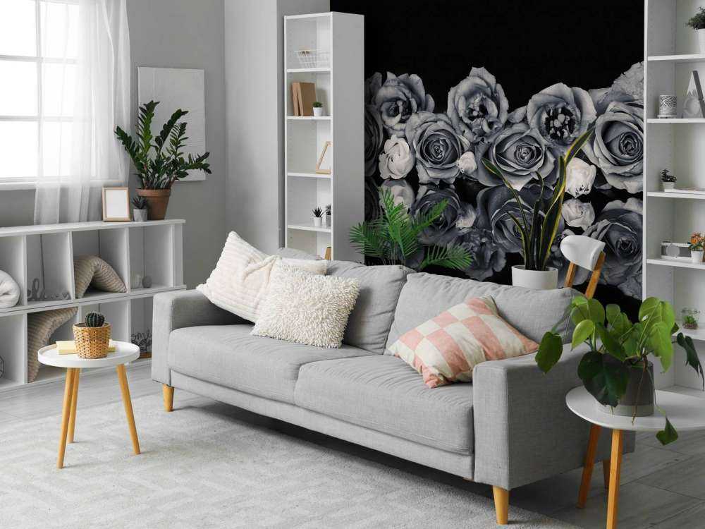 Bukiet róż czarny i biały