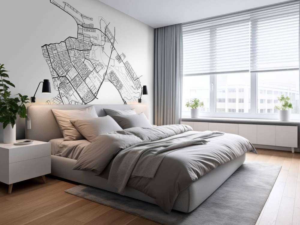 Mapa Amsterdam - wschód, biały