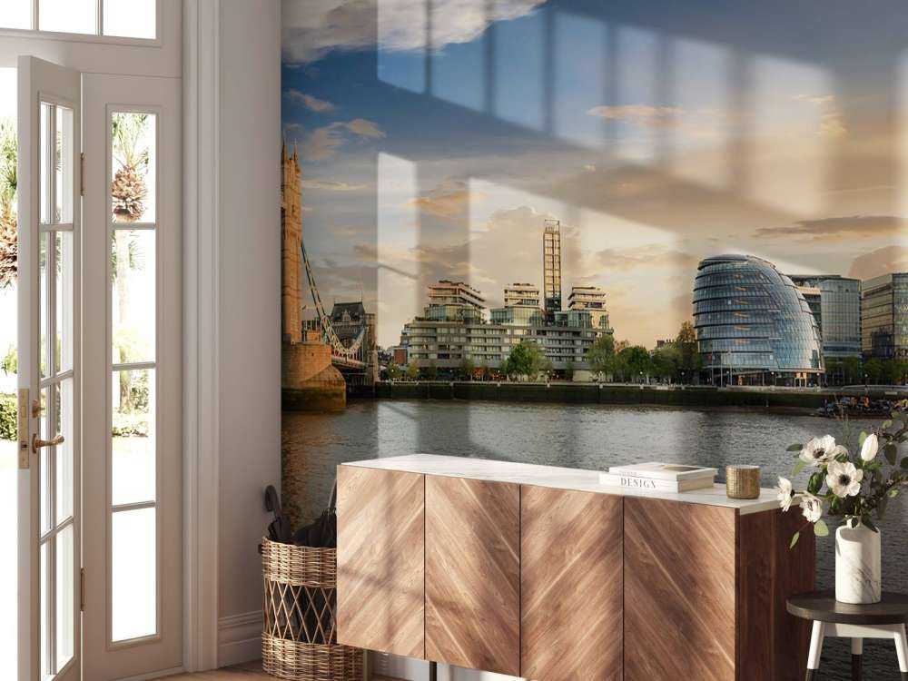 Skyline London z mostem Tower Bridge