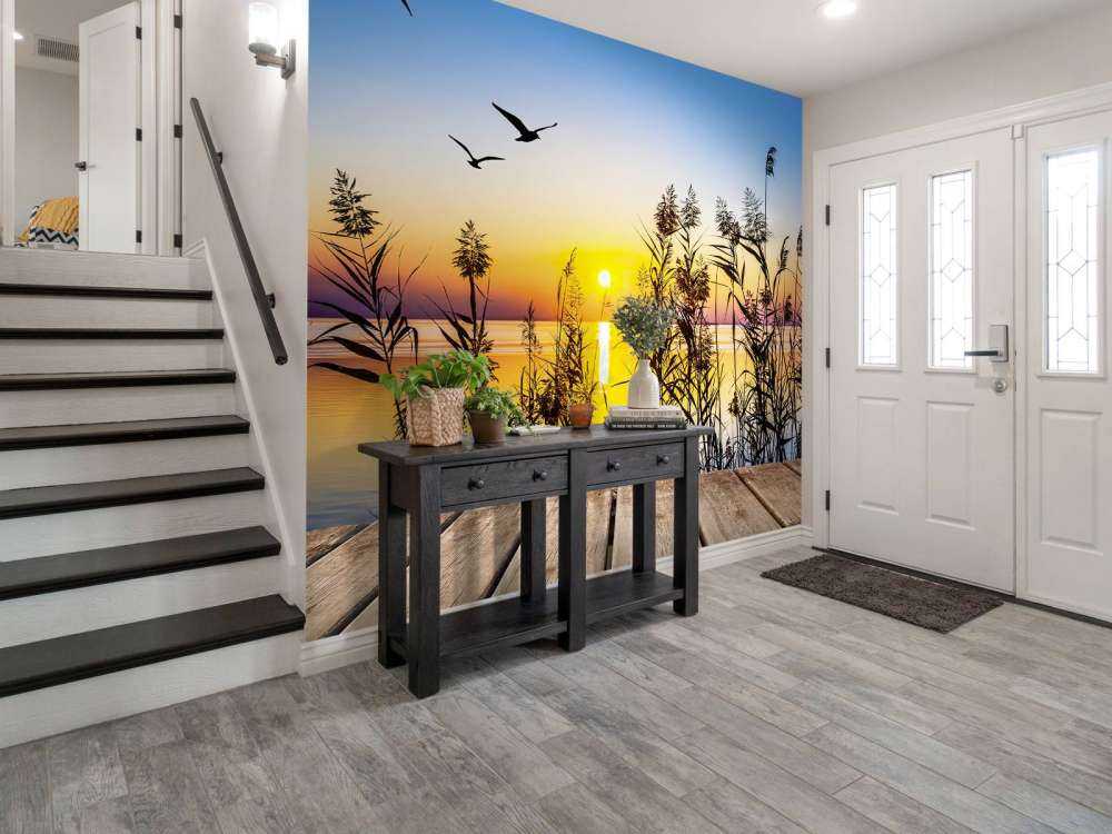 Zachód słońca nad jeziorem