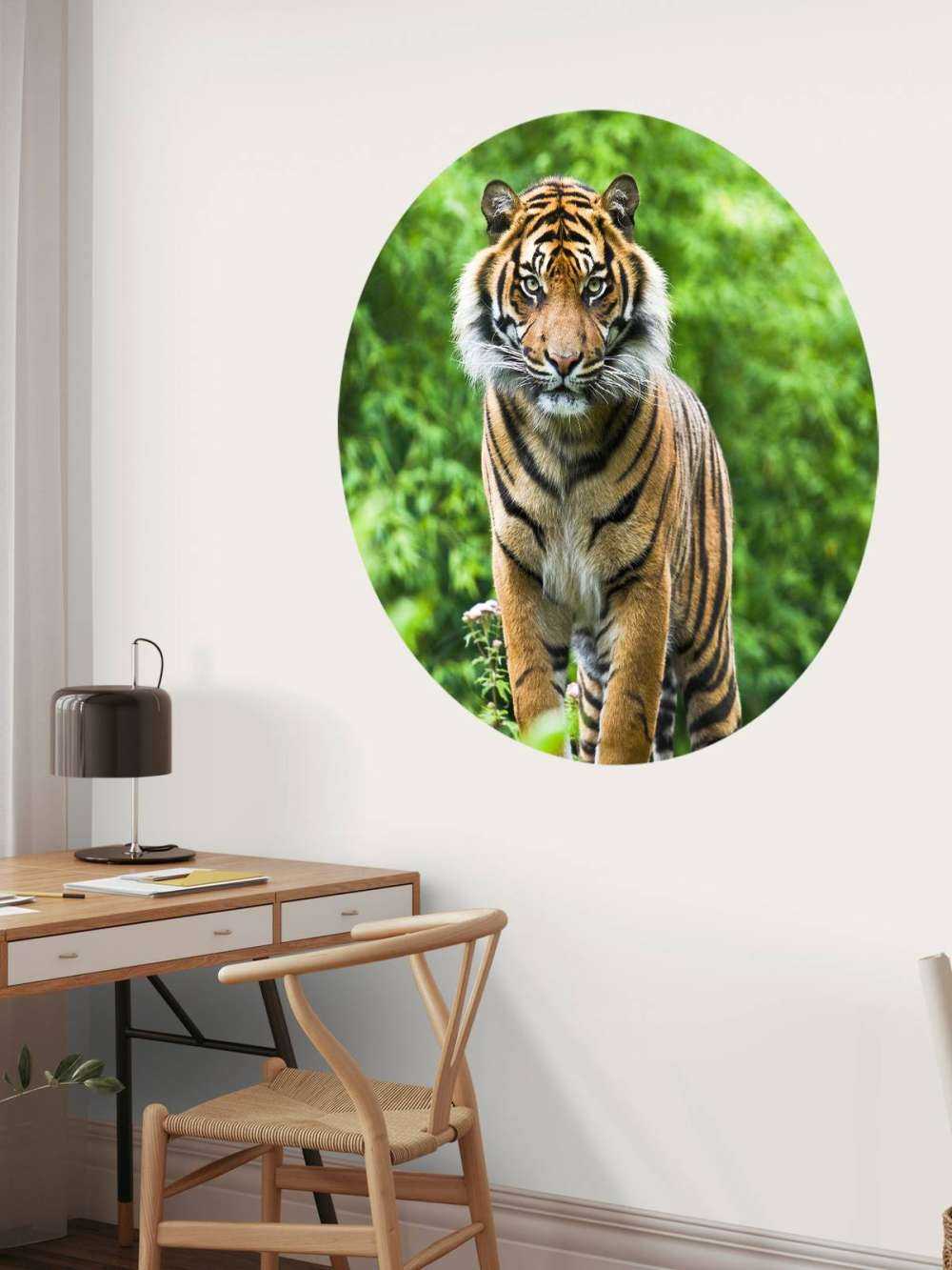 Tygrys stojący na kamieniu