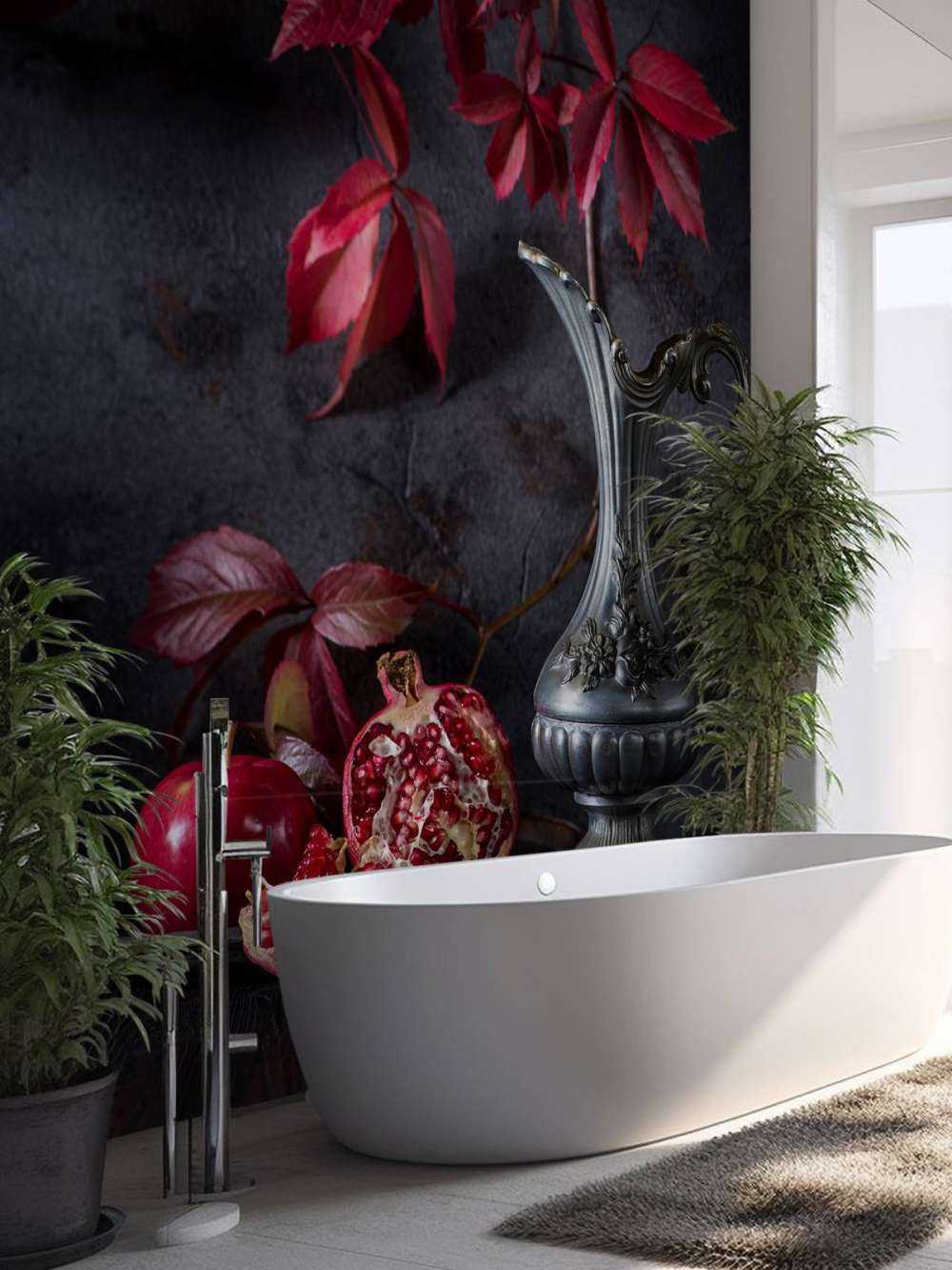 Puszka z czerwonym winem i czerwonymi owocami