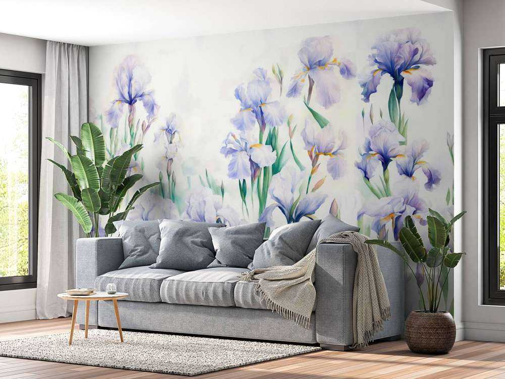 Irysy tańczą w bezszwowym pastelowym kolorze