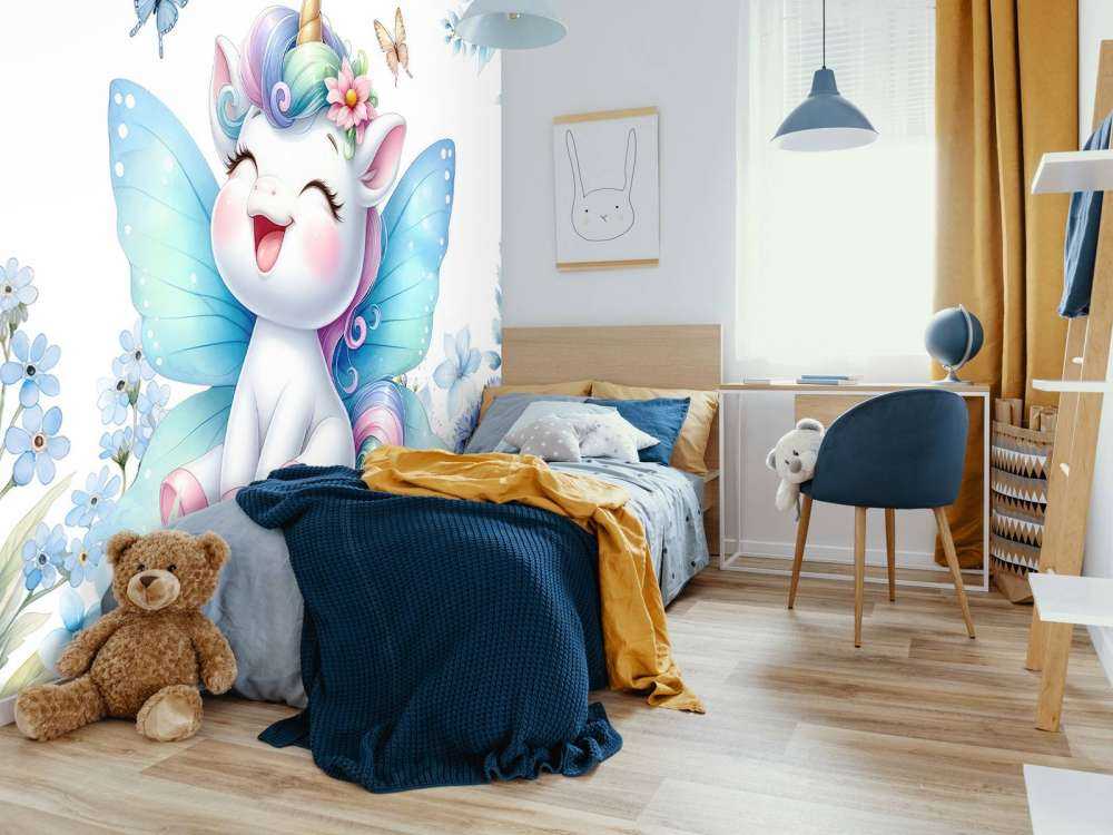 Szczęśliwe wróżki, jednorożec i kwiaty