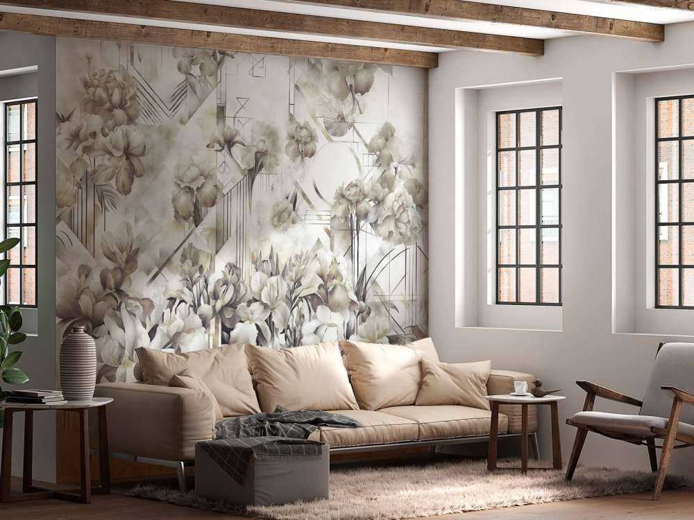 Ogromne akwarelowe irysy zielone