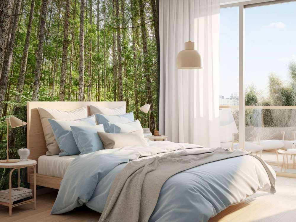 Cienkie drzewa w lesie