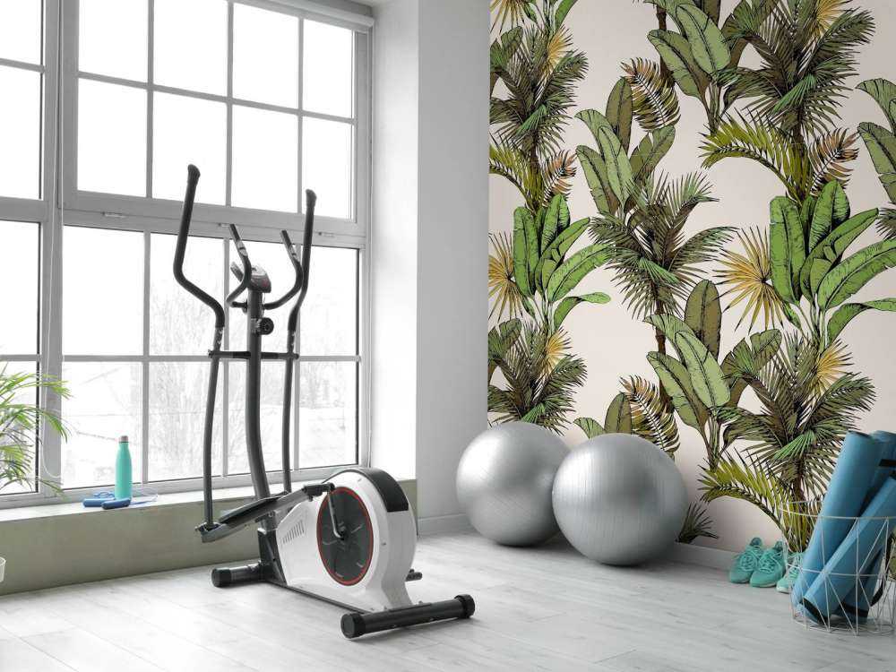 Tropikalne liście palm i bananów