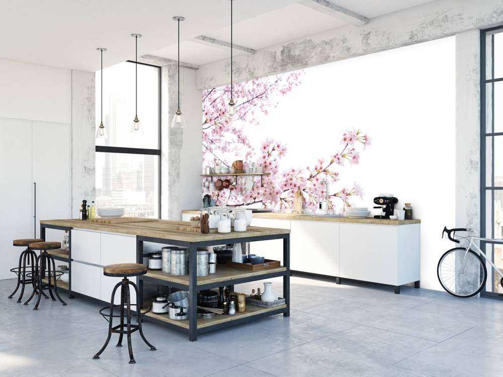 Gałęzie z różowymi kwiatami