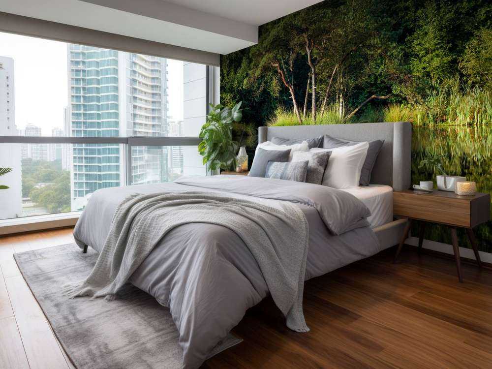 Wyspa w jeziorze leśnym