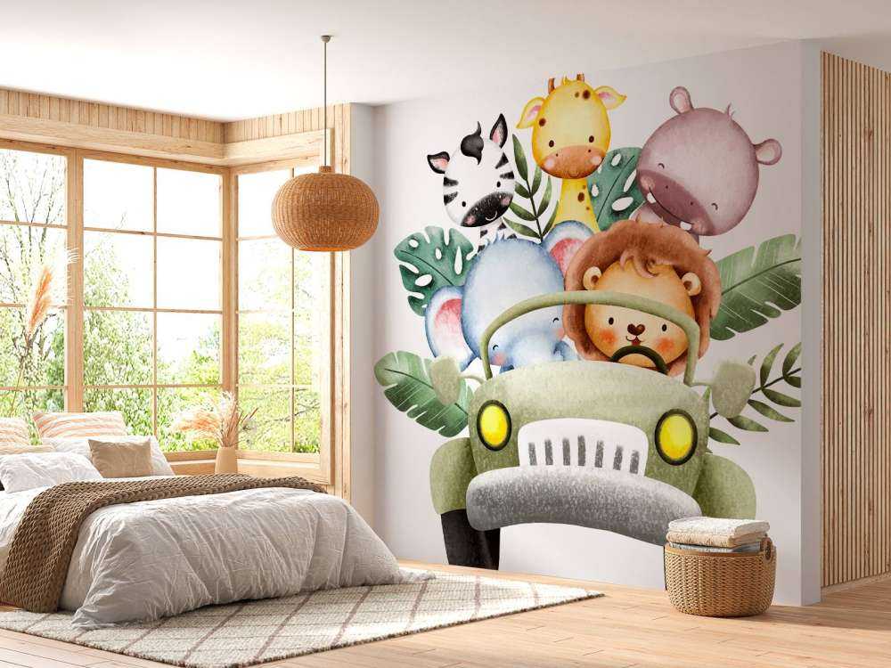 Zwierzęta safari w jeepie