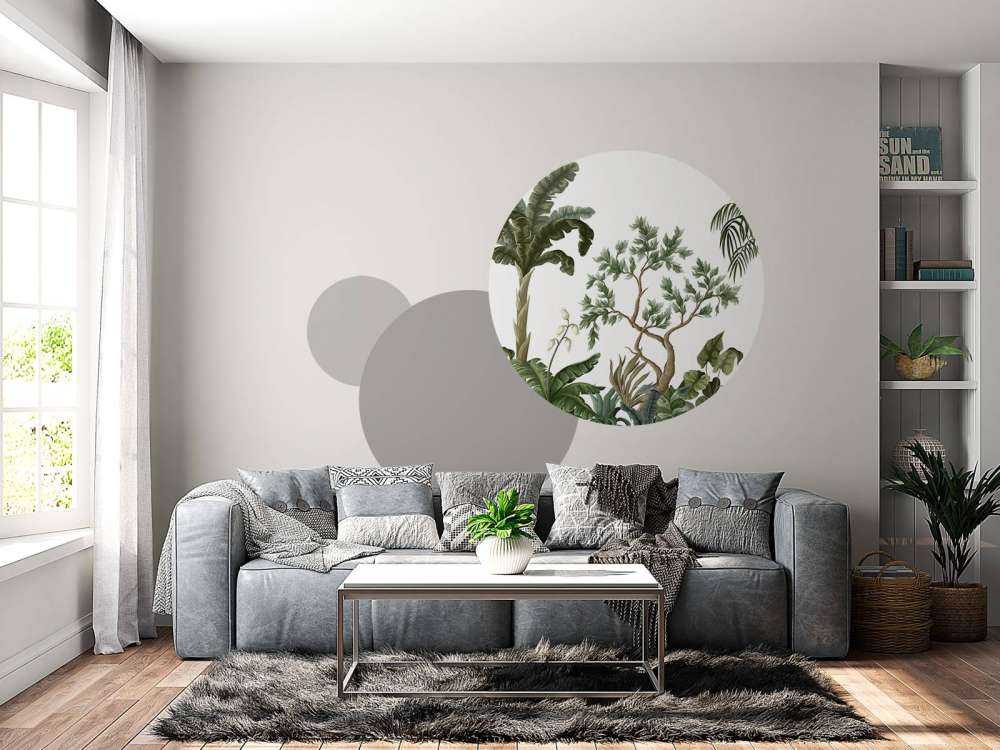 Krajobraz dżungli z palmami