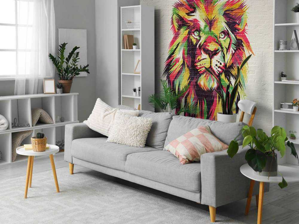 Graffiti przedstawiające lwa