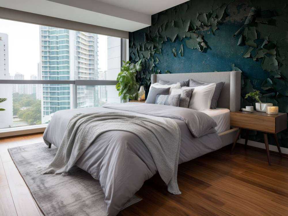 Ściana pomalowana farbą o zwietrzałej strukturze