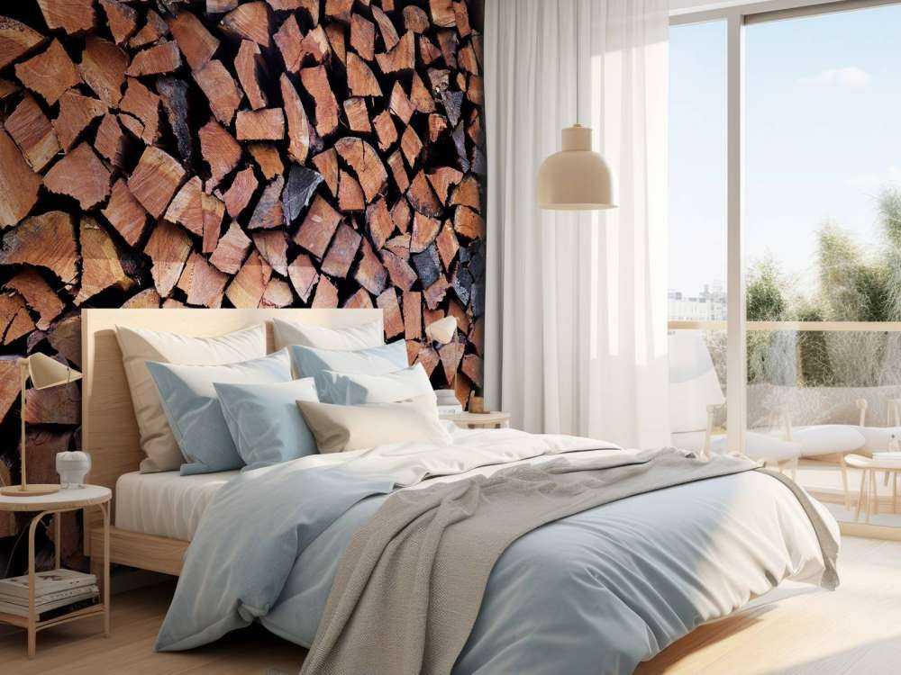 Rozłupywanie i układanie drewna w stosy