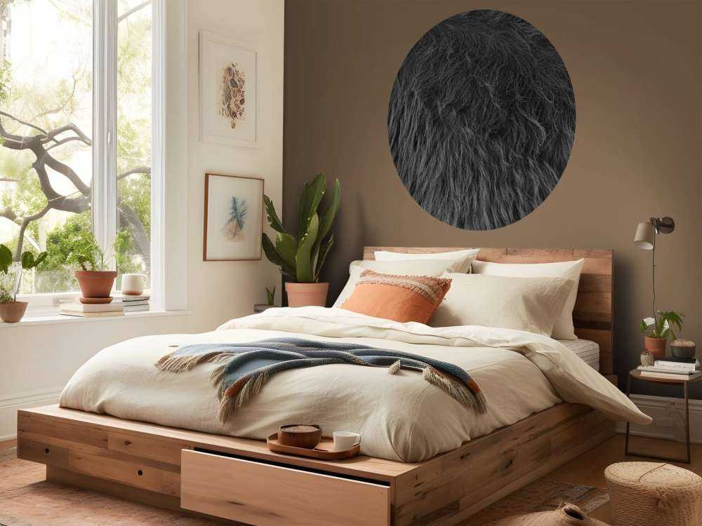 Sierść szkockiego wyżynna w kolorach czarno-białym