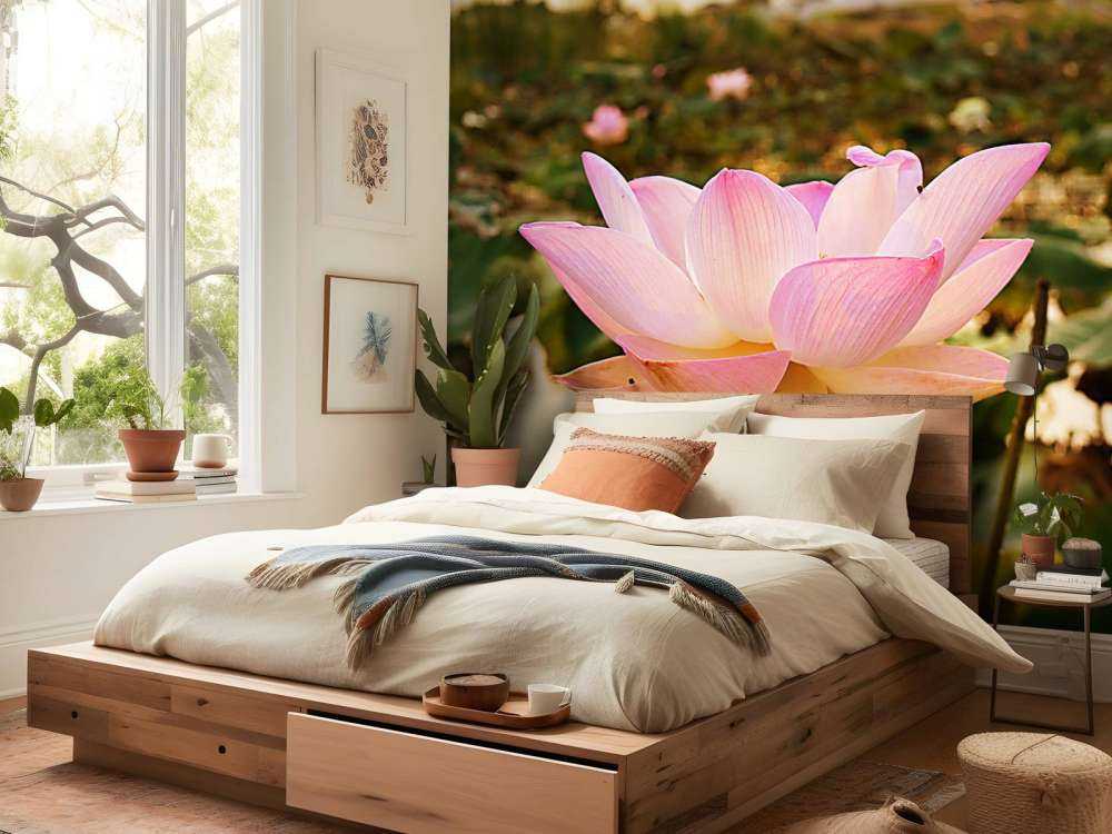 Różowy kwiat lotosu