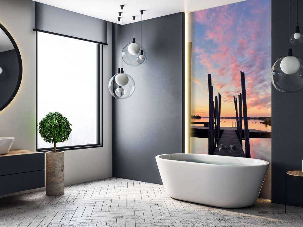 Wschód słońca w dołku pływackim