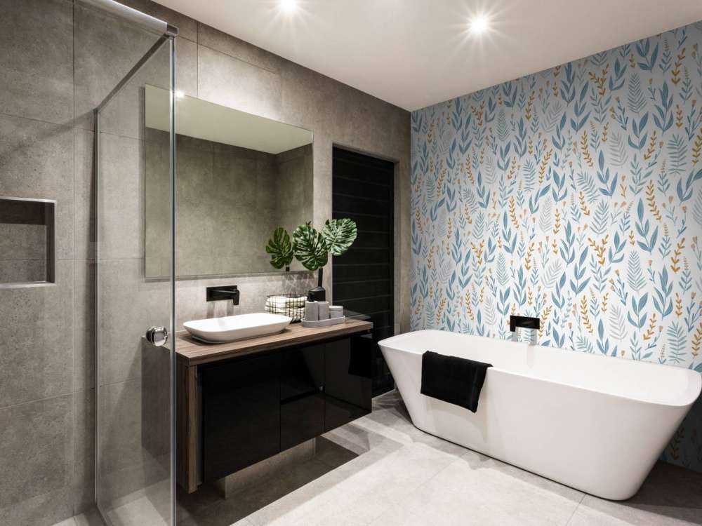 Niebieski wzór liści