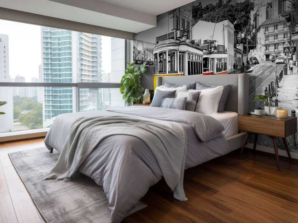 Żółty i czerwony tramwaj