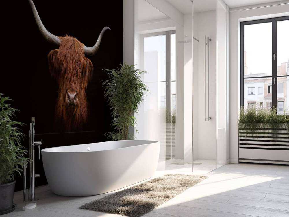 Szkocka rasa wyżynna na ciemnym tle