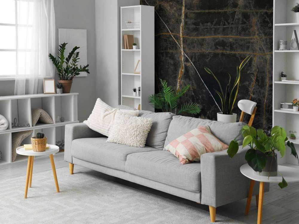 Czarny marmur z miedzianymi kloszami