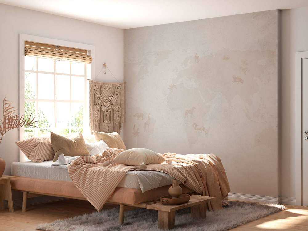 Mapa świata szkic taupe