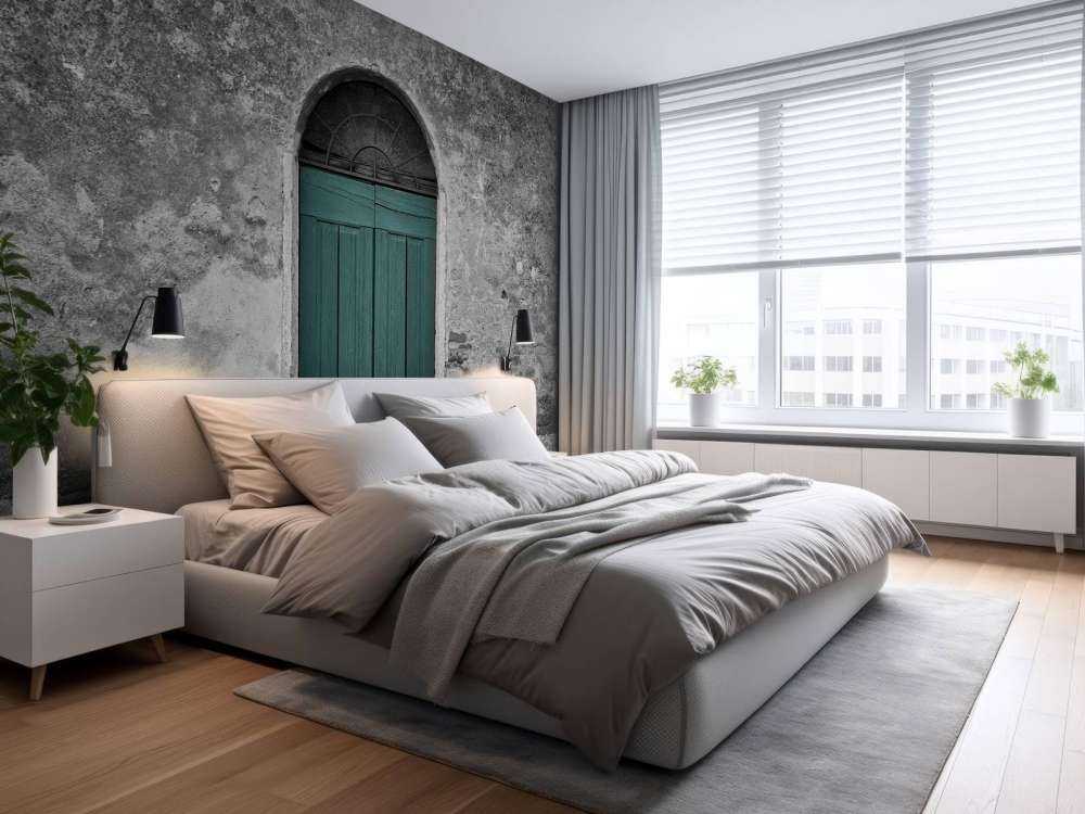 Zielone drzwi w starym murze