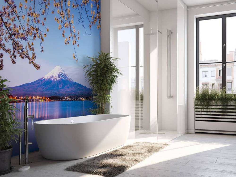 Góra Fuji na brzegu wody