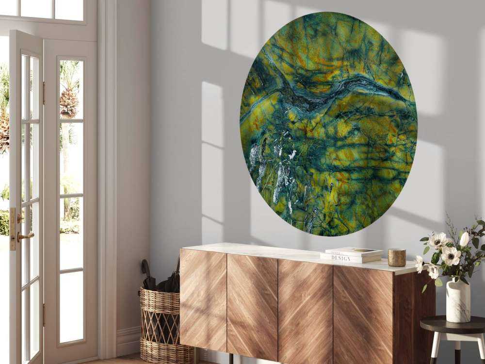 Zielony marmur z pomarańczą