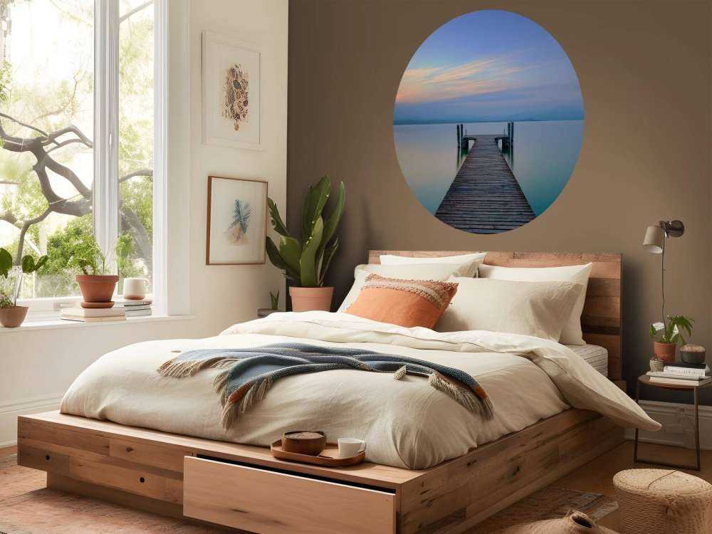 Nabrzeże o zachodzie słońca