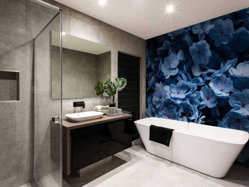 Błękitne hortensje w zbliżeniu