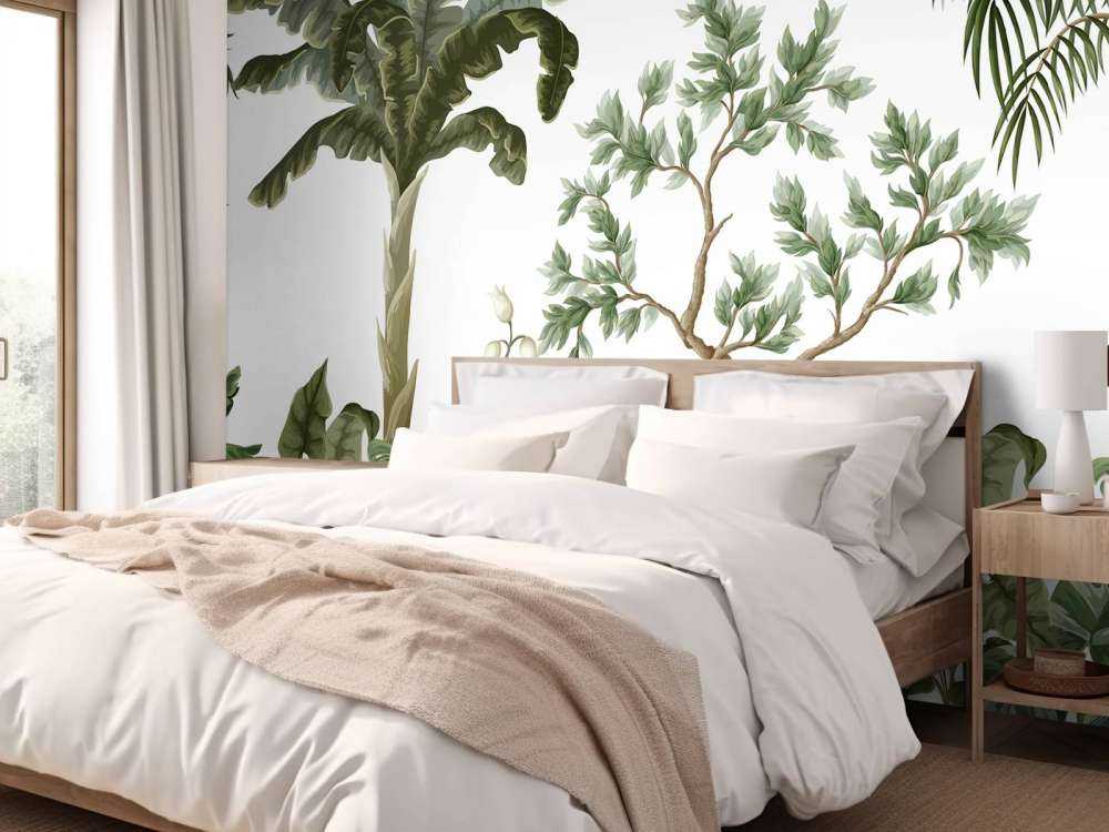 Krajobraz dżungli z palmami