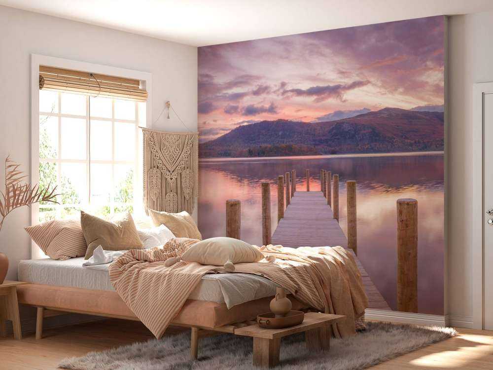 Nabrzeże zachodzie słońca