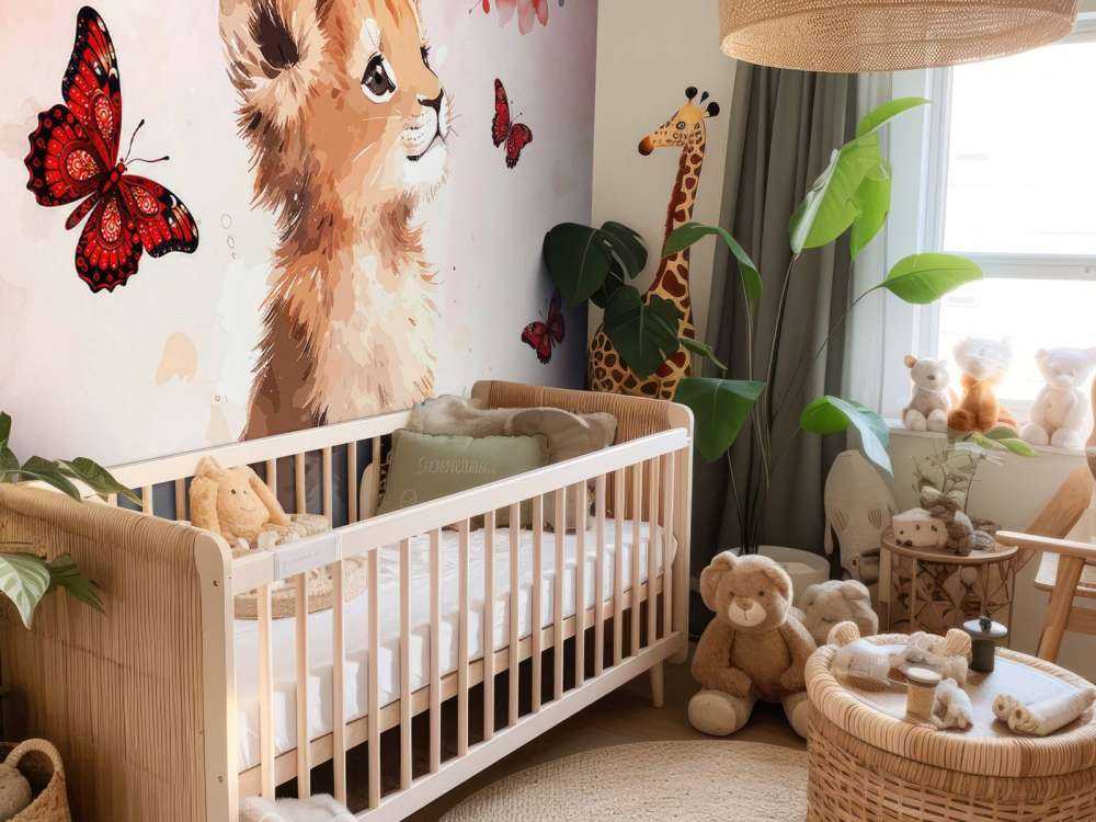 Dromerige lwiątko i motyle