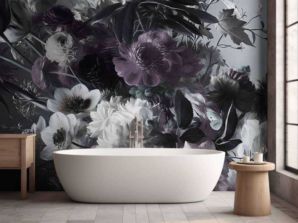 Duży bukiet z anemonami fioletowymi