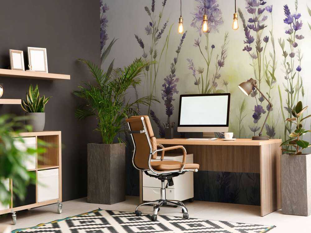 Lawendowa Polana Bezszwowy Stonowany Liliowy