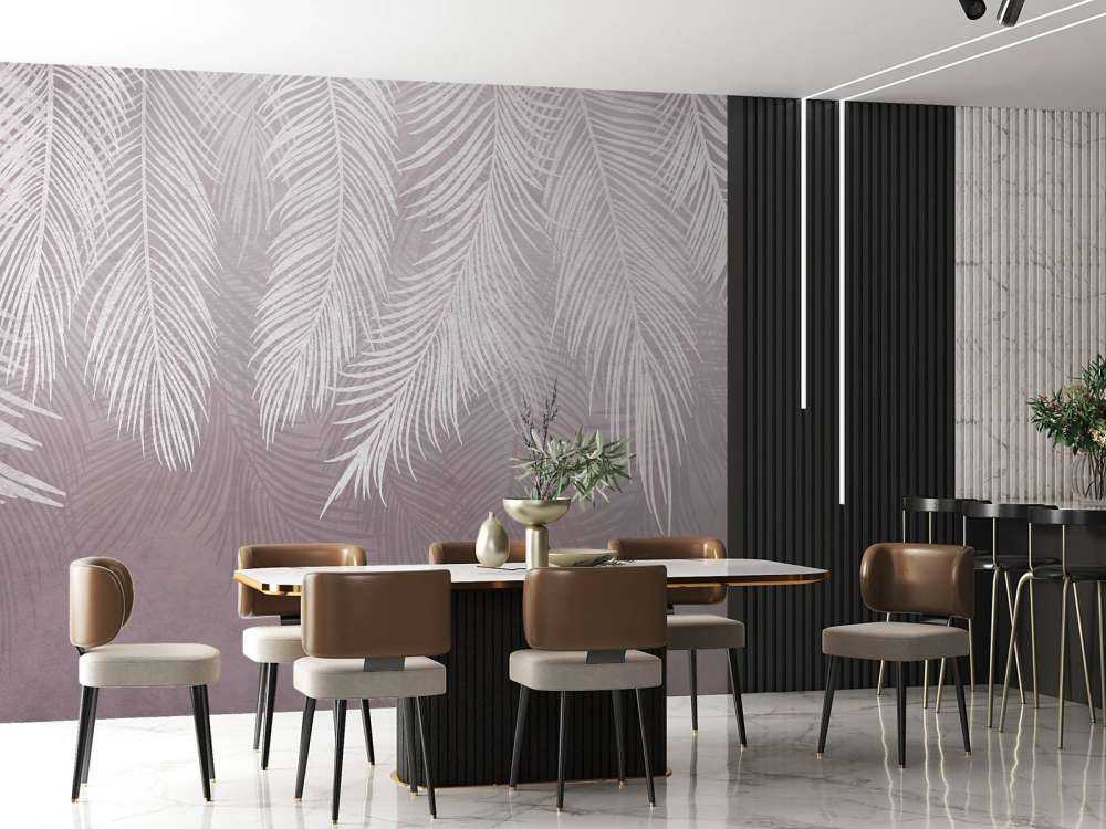 Liście palmowe na betonie