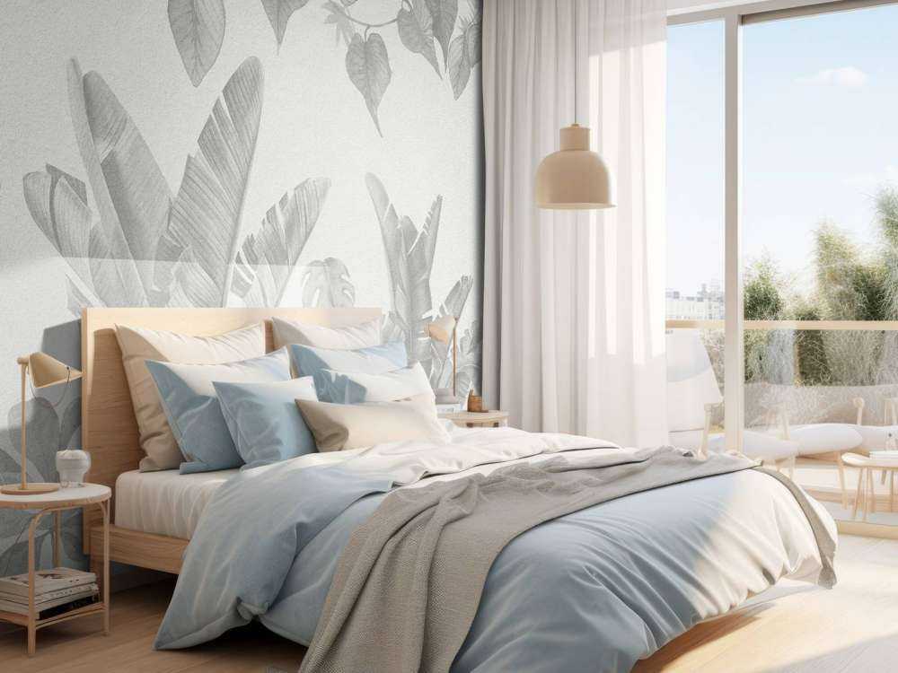 Rośliny dżungli w odcieniach szarości